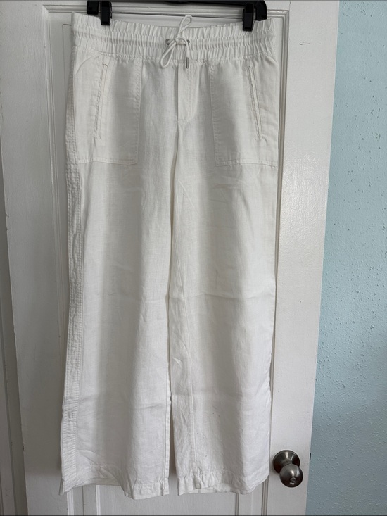 Athleta Pants - Women’s Athleta Cabo Linen Pants, Wide-Leg, Drawstring, White